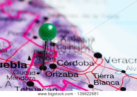 Orizaba pinned on a map of Mexico