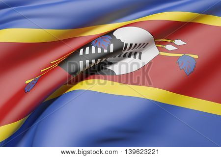 Kingdom Of Swaziland Flag Waving