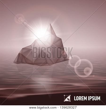big grey iceberg drifting in the sea