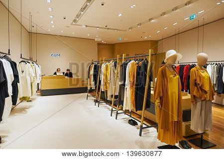 MACAO, CHINA - FEBRUARY 16, 2016: inside of Shoppes at Sands Cotai Centra. Shoppes at Sands Cotai Central is a large shopping mall in Macao