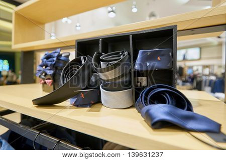 MACAO, CHINA - FEBRUARY 16, 2016: inside of a store in Shoppes at Sands Cotai Centra. Shoppes at Sands Cotai Central is a large shopping mall in Macao