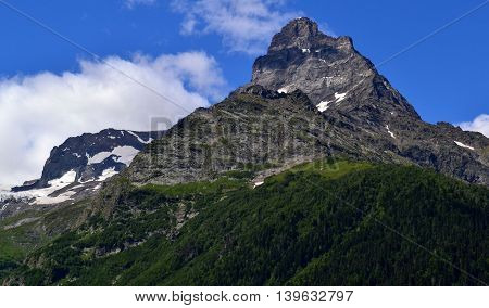 Dombay - a mountainous area in Karachay-Cherkessia in the basin of the Teberda in the North Caucasus (Russia). Photo taken on: July 26 Friday 2013