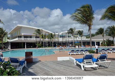 ST LUCIA CARIBBEAN 23 January 2015: Holiday complex in caribbean island of st lucia