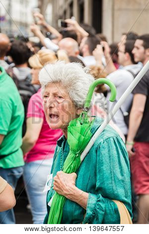 People Protesting Agaist President Erdogan In Milan, Italy