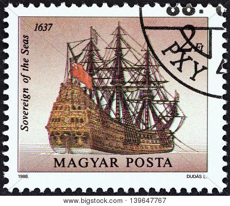 HUNGARY - CIRCA 1988: A stamp printed in Hungary from the 