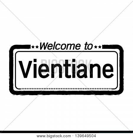 an images of Welcome to Vientiane city illustration design