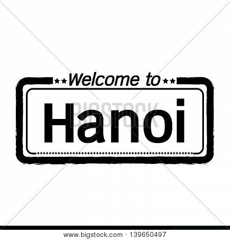 an images of Welcome to Hanoi City illustration design