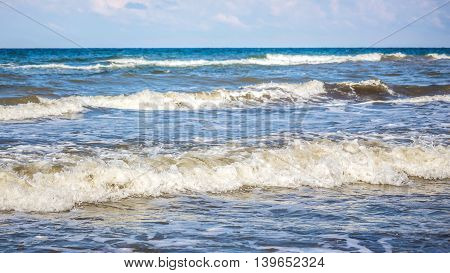 Sea wave Black Sea Poti Georgian coast.