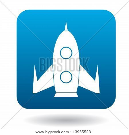Rocket icon in flat style on a white background