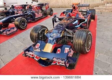 BRISIGHELLA, RA, ITALY  - JULY 17: the Formula One racing car Toro Rosso STR3, It was driven by S. Vettel to victory in the Italian Grand Prix 2008, exposed during the meeting 