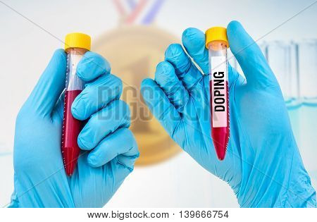 Test-tube With Blood Sample For Doping Test