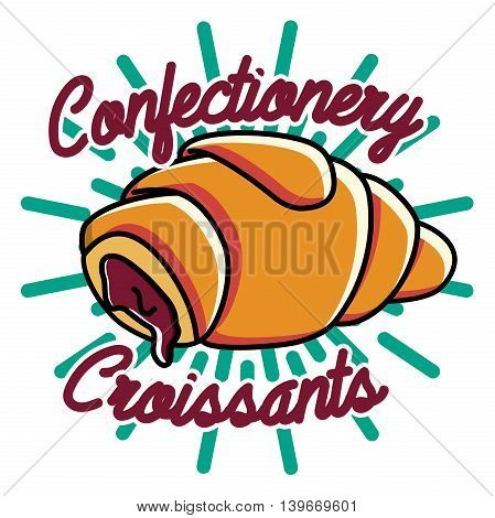 Color vintage confectionery emblem. Cake logo. Vector illustration, EPS 10