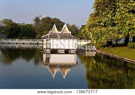 Beautiful Buildings And Park In The Sommerpalace Bang Pa In