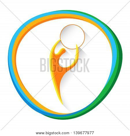 Artistic Gymnastics Athlete Sport Game Logo Competition Icon Vector Illustration