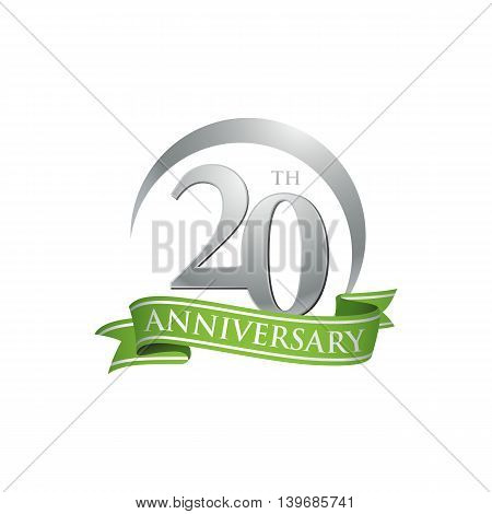 20th anniversary green logo template. Creative design. Business success