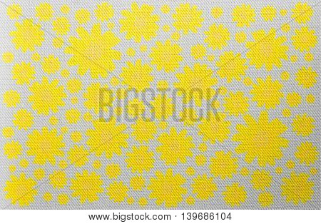 Texture Canvas Of Singapore Daisy Yellow Flowers