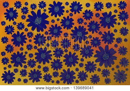 Texture Canvas Style Of Singapore Daisy Flowers