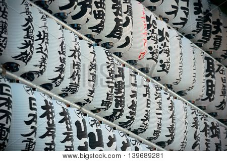 TOKYO, JAPAN - MAY 15: Lanters background on May 15, 2013 in Tokyo. Sensoji Temple, founded in 645 CE, making it the oldest temple in Tokyo.