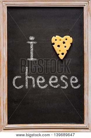 Cheese Chalkboard bunner with cheese heart shape.
