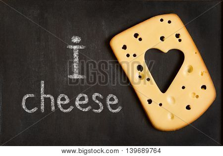 Cheese Chalkboard bunner with cheese heart shape.