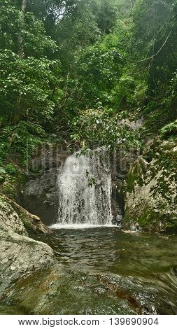 Waterfall in Nation Park that a tourist attraction of Thailand.