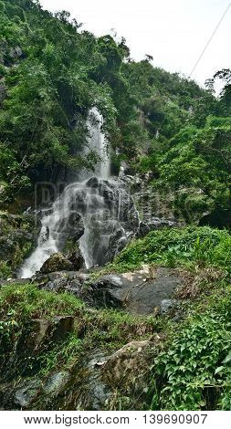 Waterfall in Nation Park that a tourist attraction of Thailand.