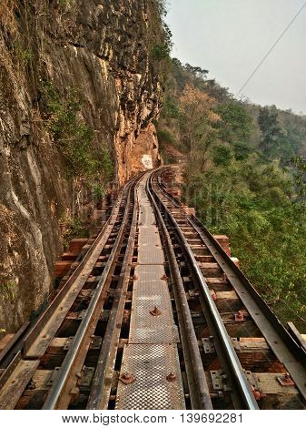 Thai train at tourist attraction of Thailand.