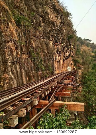 Thai train at tourist attraction of Thailand.