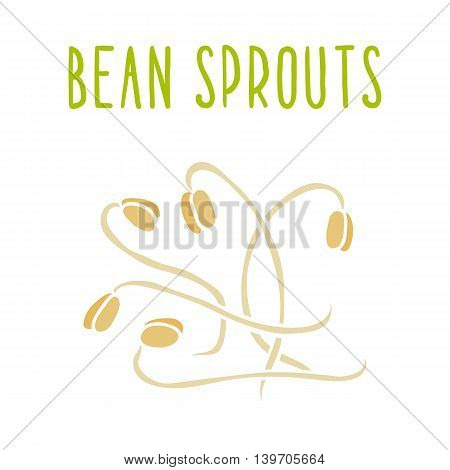Bean sprouts isolated on white. Vector hand drawn illustration