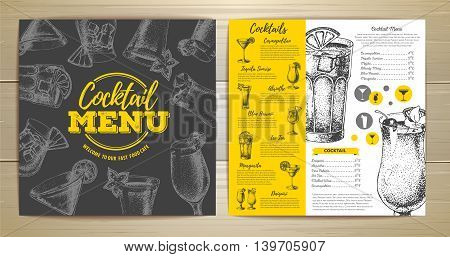 vector illustration of Vintage cocktail menu design