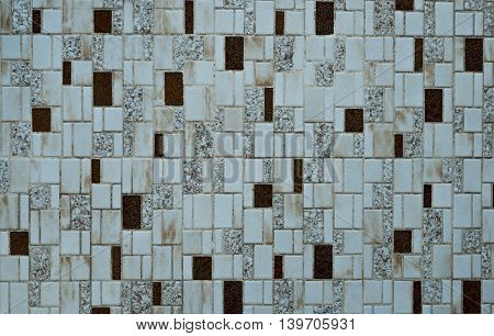 Nostalgic mosaic tiles from the seventies indoor