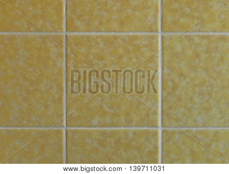 Nostalgic yellow wall tiles from the seventies
