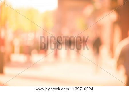 City commuters at sunset. Blurred background image for business, modile apps, and other uses.