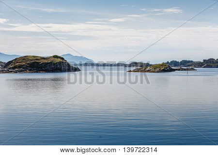 Beautiful view on nowegian fjords. Tranquil scene.