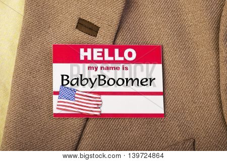 My name is Baby Boomer name tag .