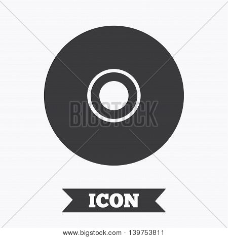 CD or DVD sign icon. Compact disc symbol. Graphic design element. Flat disc symbol on white background. Vector