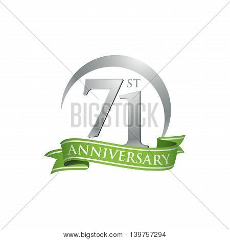 71st anniversary green logo template. Creative design. Business success