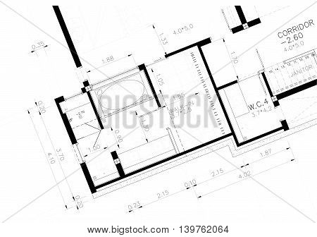 Architectural background, architectural floor plan, construction drawing