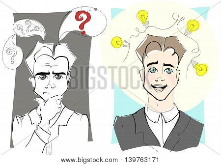 The young man thought about the matter and found the answer and a new idea