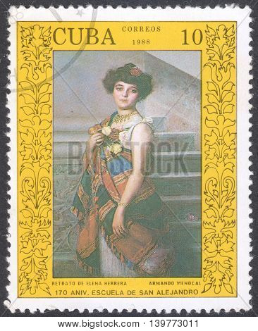 MOSCOW RUSSIA - CIRCA FEBRUARY 2016: stamp printed in CUBA shows 