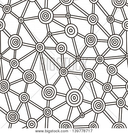 Black and white  hand-drawn abstract doodles pattern.