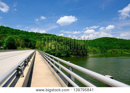 Empty highway in Pennsylvania at sunny summer day