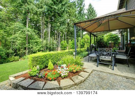 Backyrd Gazebo With Patio Area