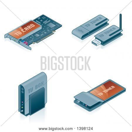 Computer Hardware ikoner sæt - designelementer 55K