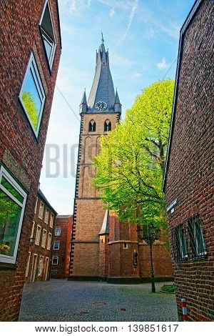 Saint Lambertus Basilica In The Old City Center Of Dusseldorf