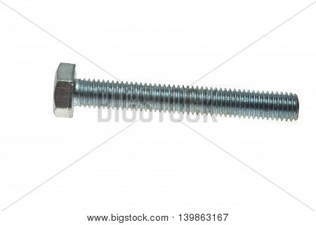 Bolt Isolated On White, Close Up