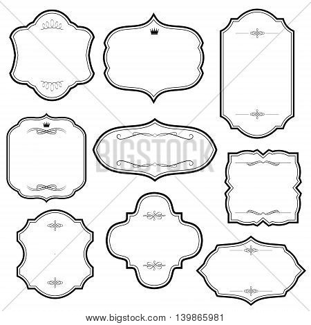 Vintage frame set isolated on white. Calligraphic design elements.