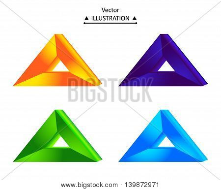 Triangle technology company symbol design set. eps10 vector illustration