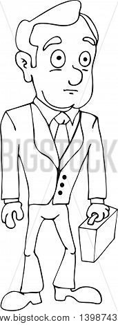 Vector illustration draw doodle cult businessman cartoon