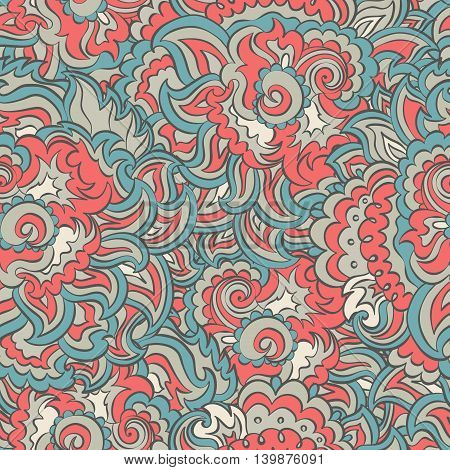 Hand painted watercolor vector flowerseamless pattern background